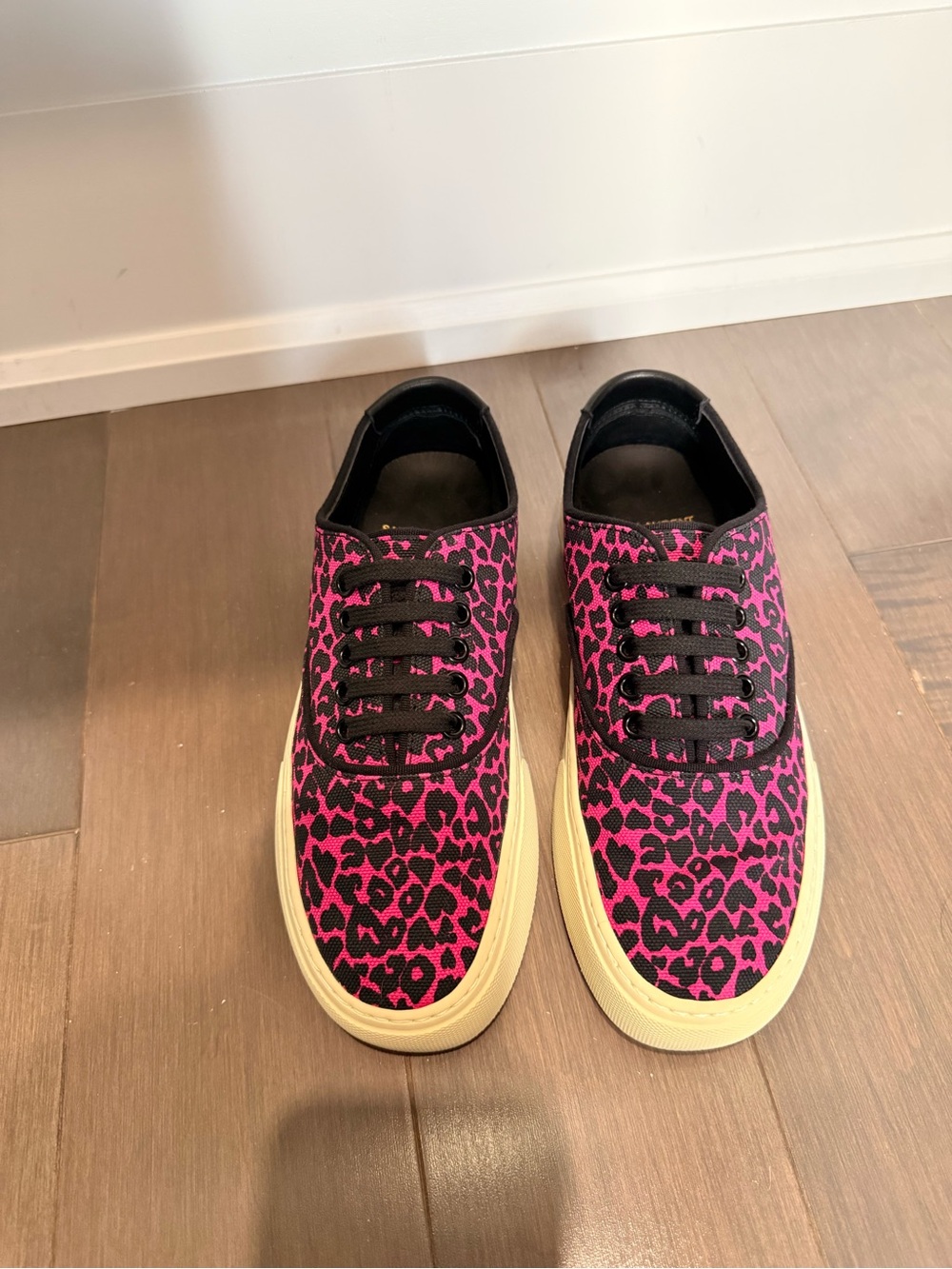 Saint Laurent Pink Leopard Sneakers - Picture 7 of 9